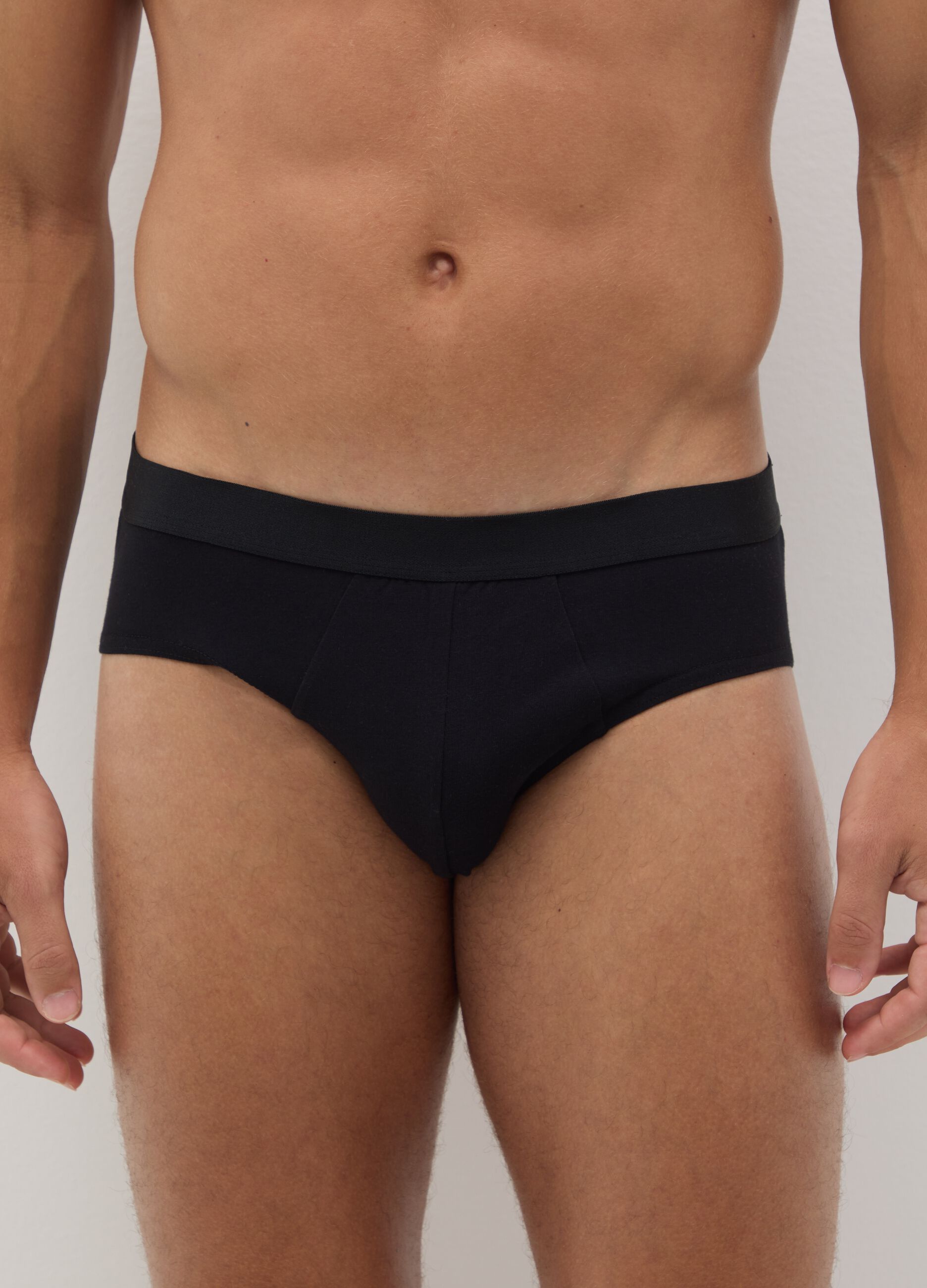 Black Cotton Regular Fit Briefs Set