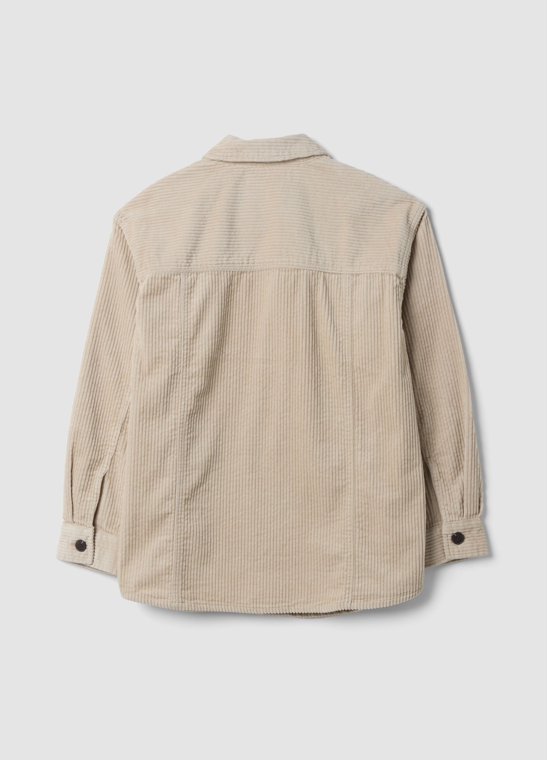 Camicia bianca in puro cotone a coste