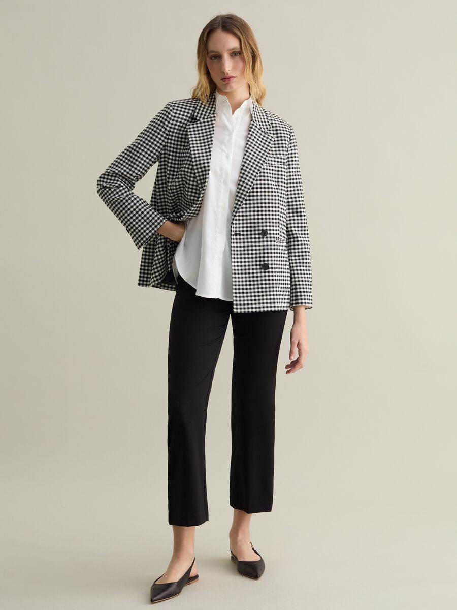Gingham double-breasted blazer_1