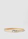 Glossy yellow belt with round buckle and star cut-outs_0