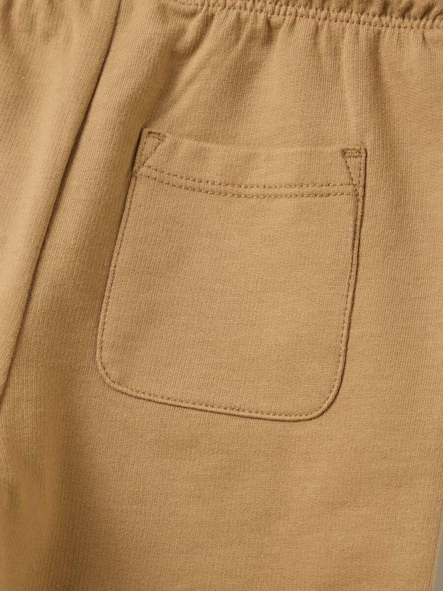 Beige children's shorts in pure cotton_1