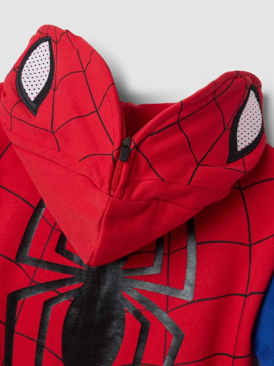 Felpa rossa con cappuccio in misto cotone a tema MARVEL Spider-Man_3