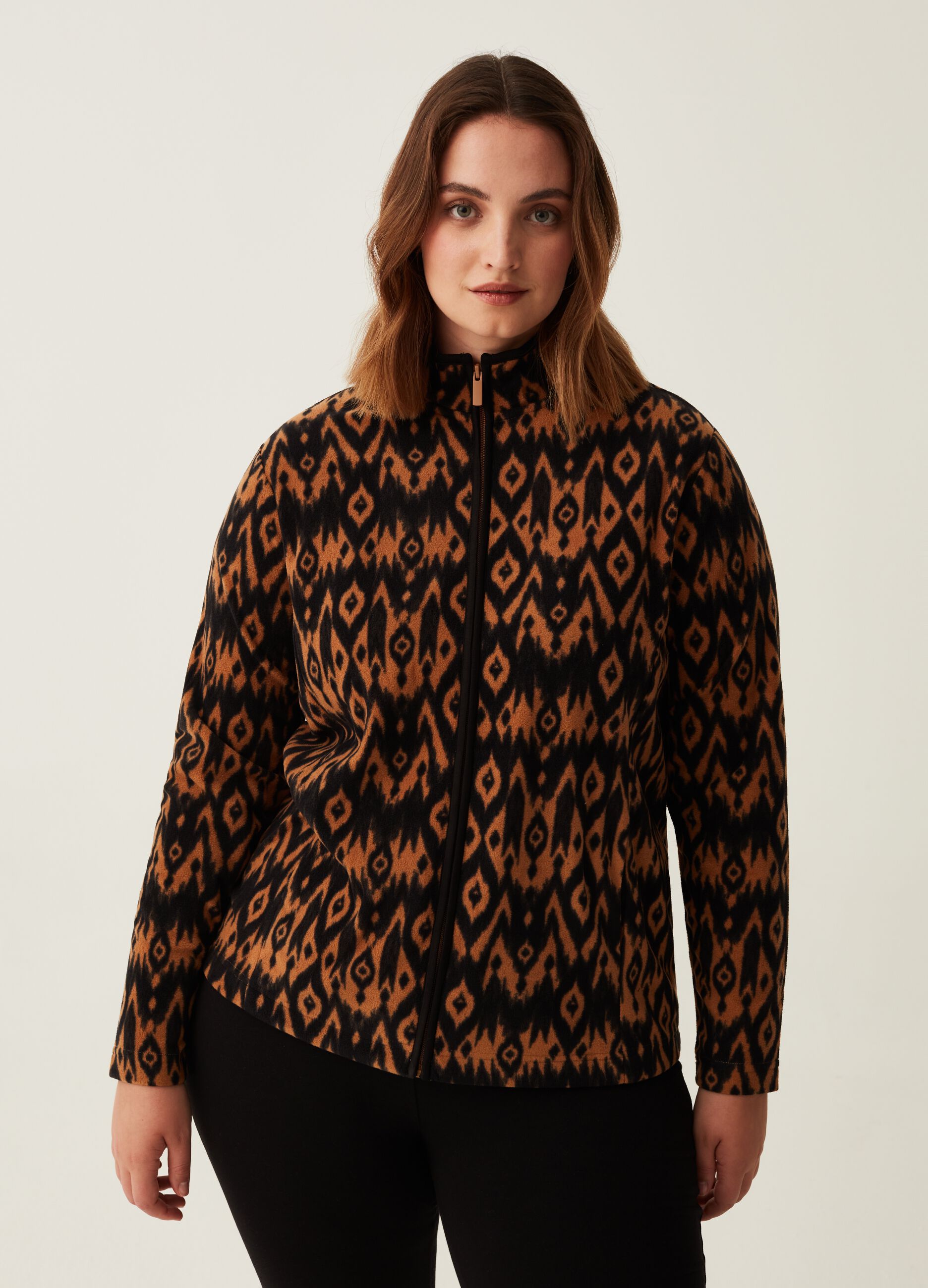 Full-zip in pile fantasia ikat Curvy_1