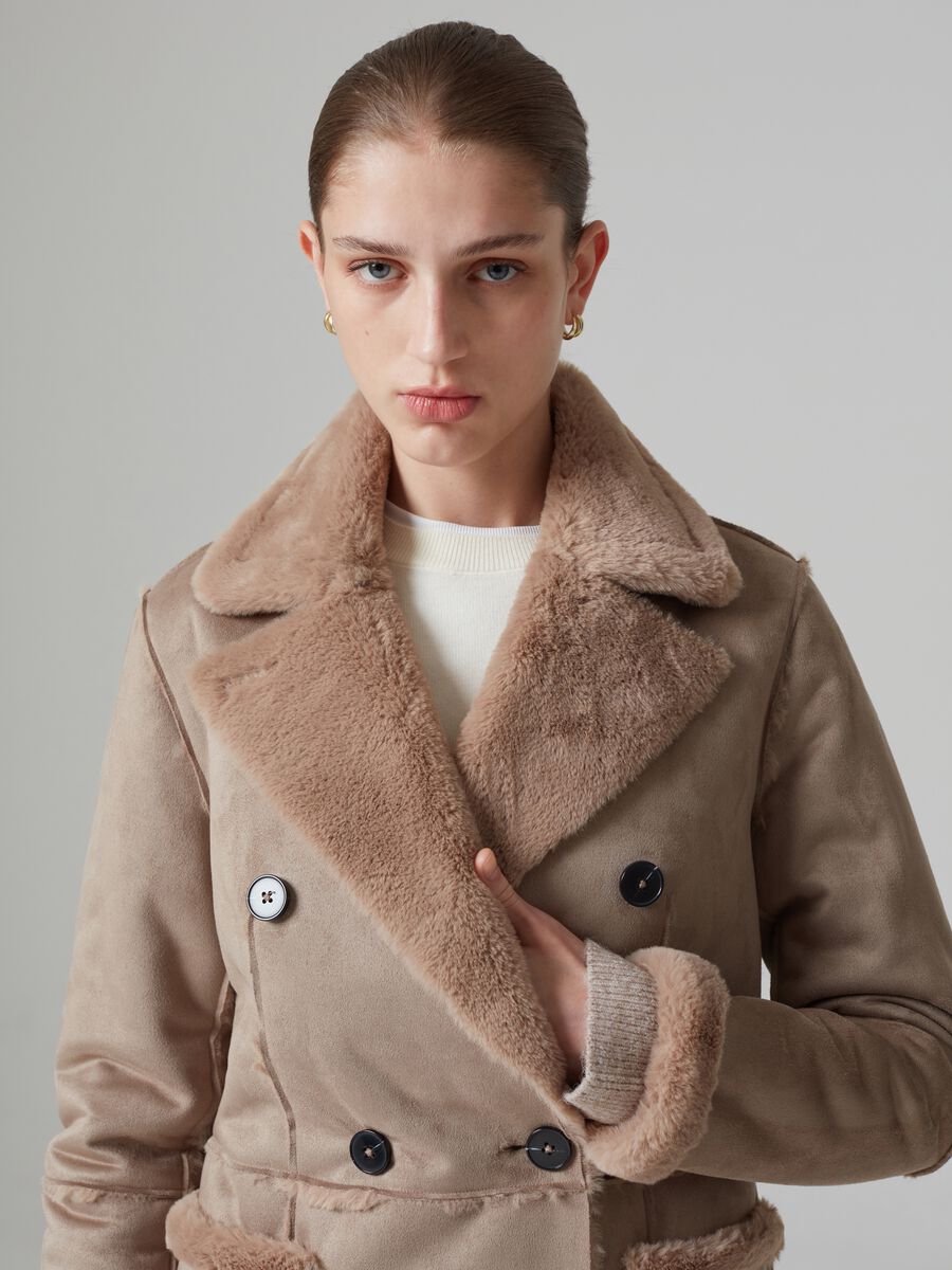 Cappotto lungo doppiopetto scamosciato_1