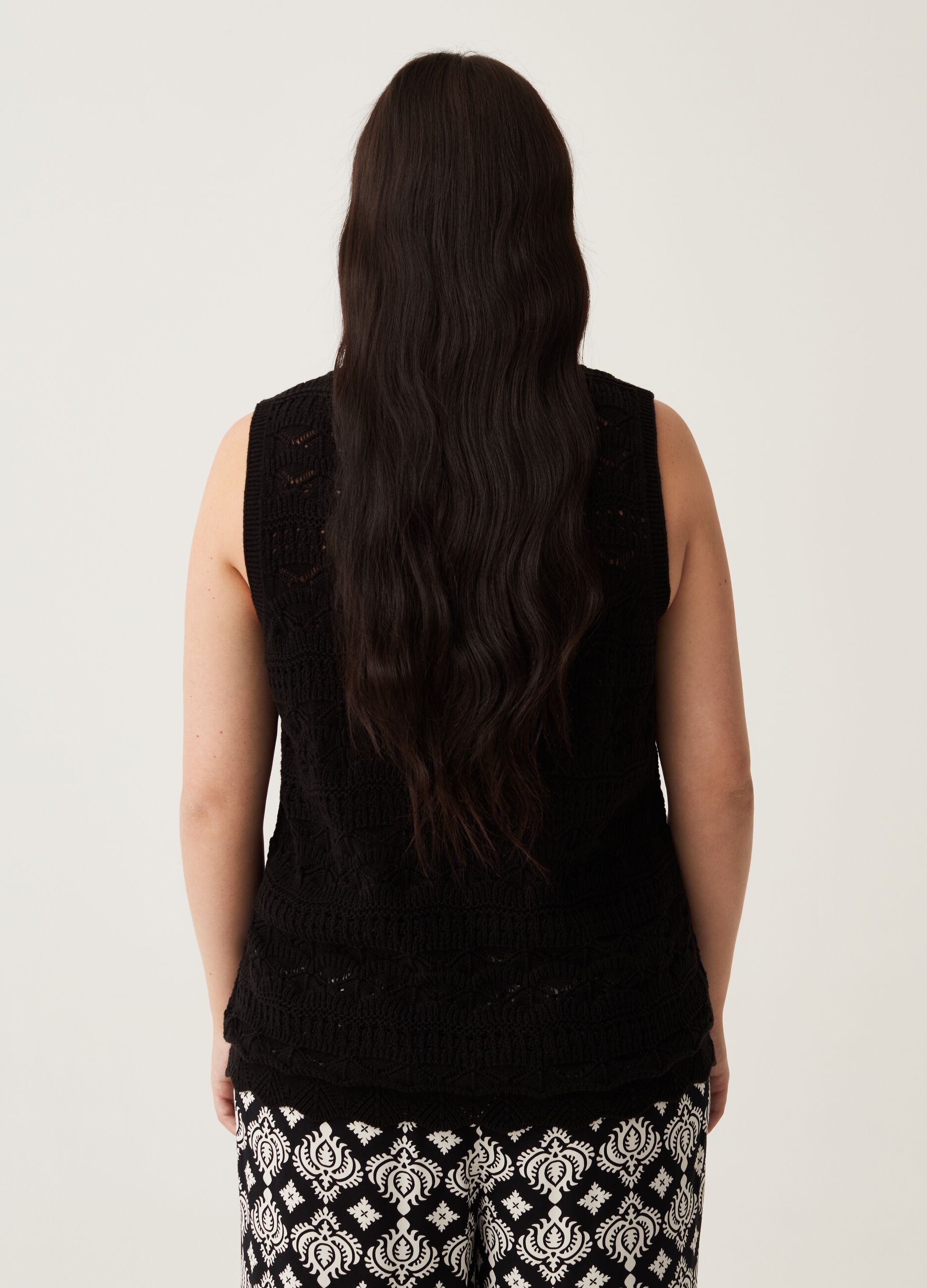Tank top in cotone crochet Curvy MYA_2