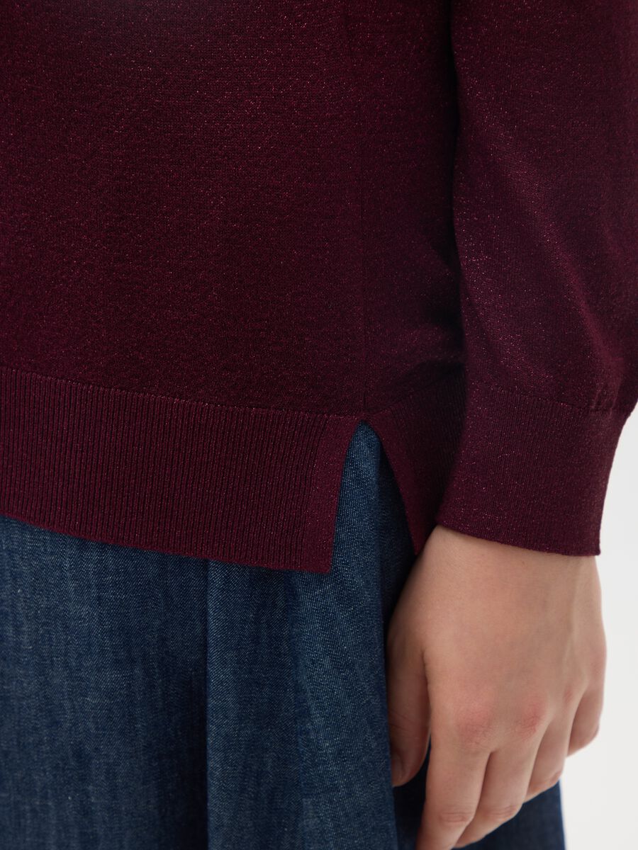 Red sweater with round neck and regular fit_2