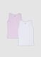 2-pack of multicolour girls&rsquo; organic cotton crew-neck vests_0