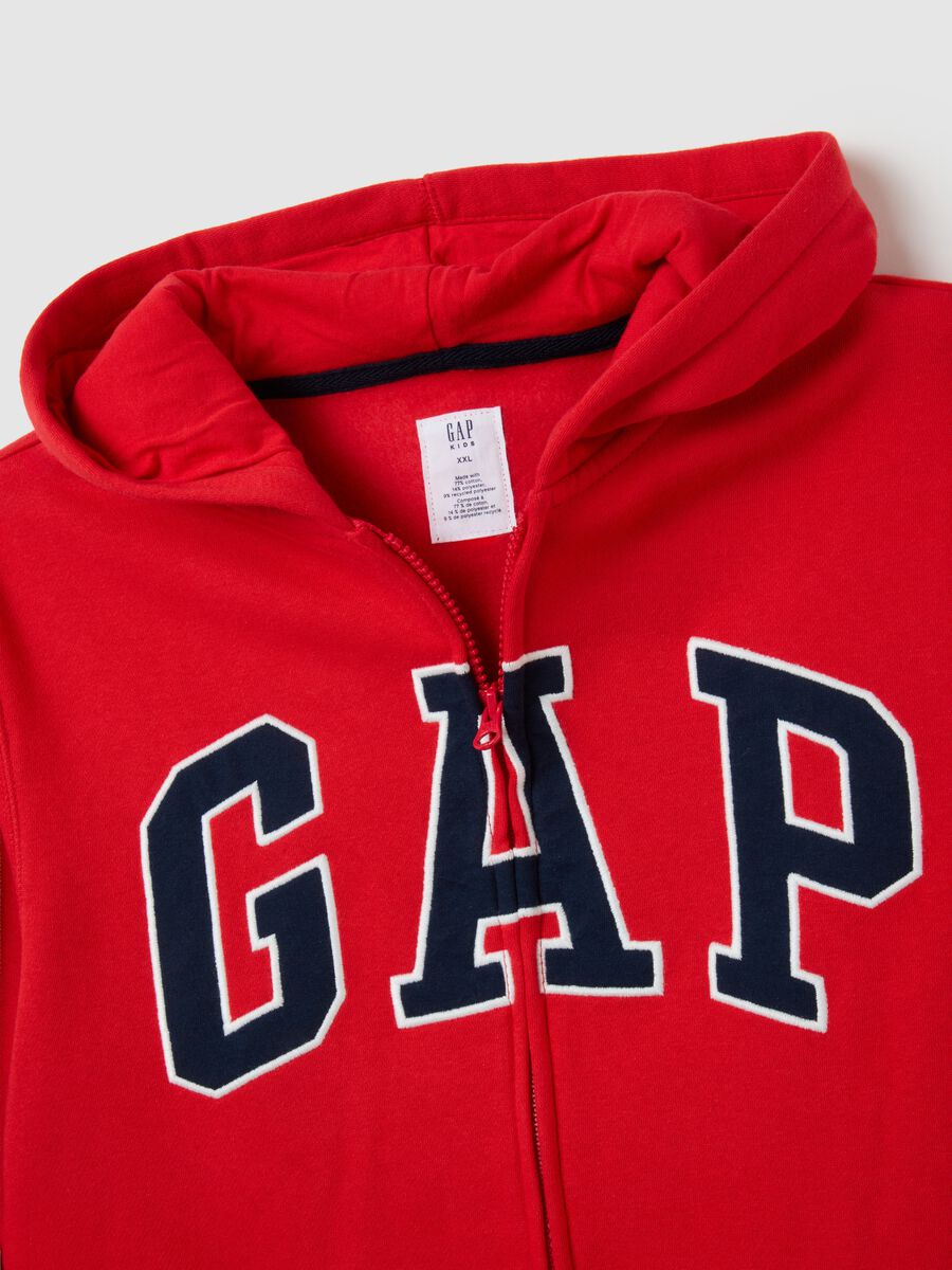 Full-zip fleece sweatshirt with logo embroidery_3
