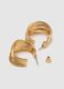 Gold-coloured steel earrings with modern design_1