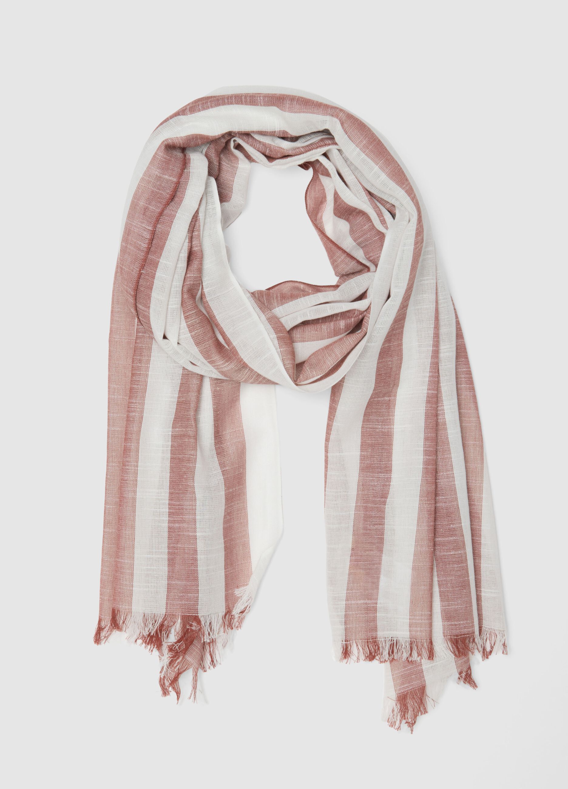 Pure cotton multicolour striped scarf