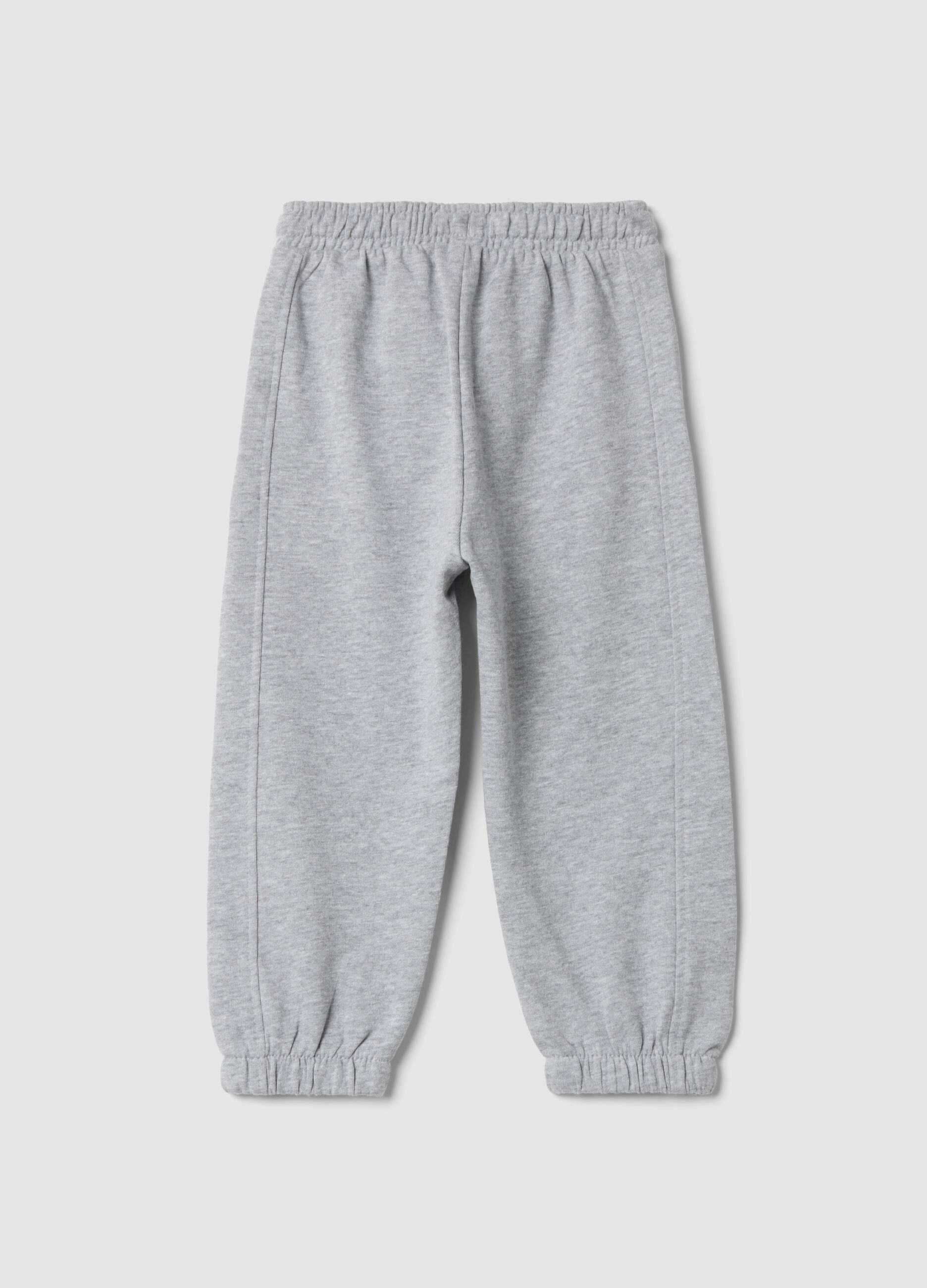 Grey jogger trousers in pure organic cotton