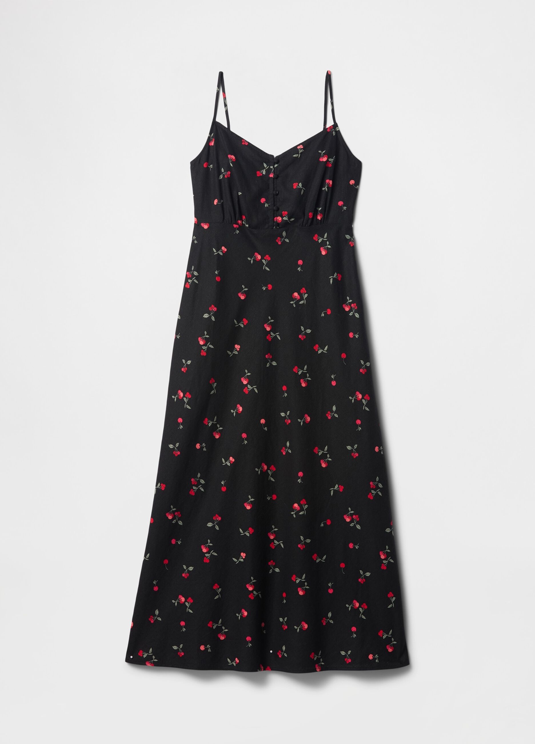 Black Long Dress with Floral Print
