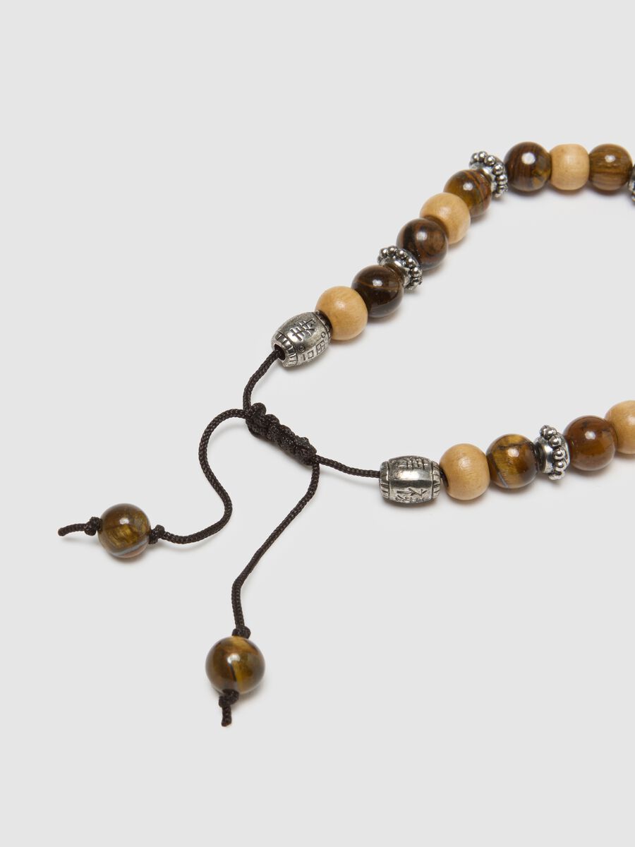 Bracciale regolabile con pietre naturali multicolor_1