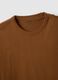 Relaxed fit brown cotton crew neck t-shirt_1