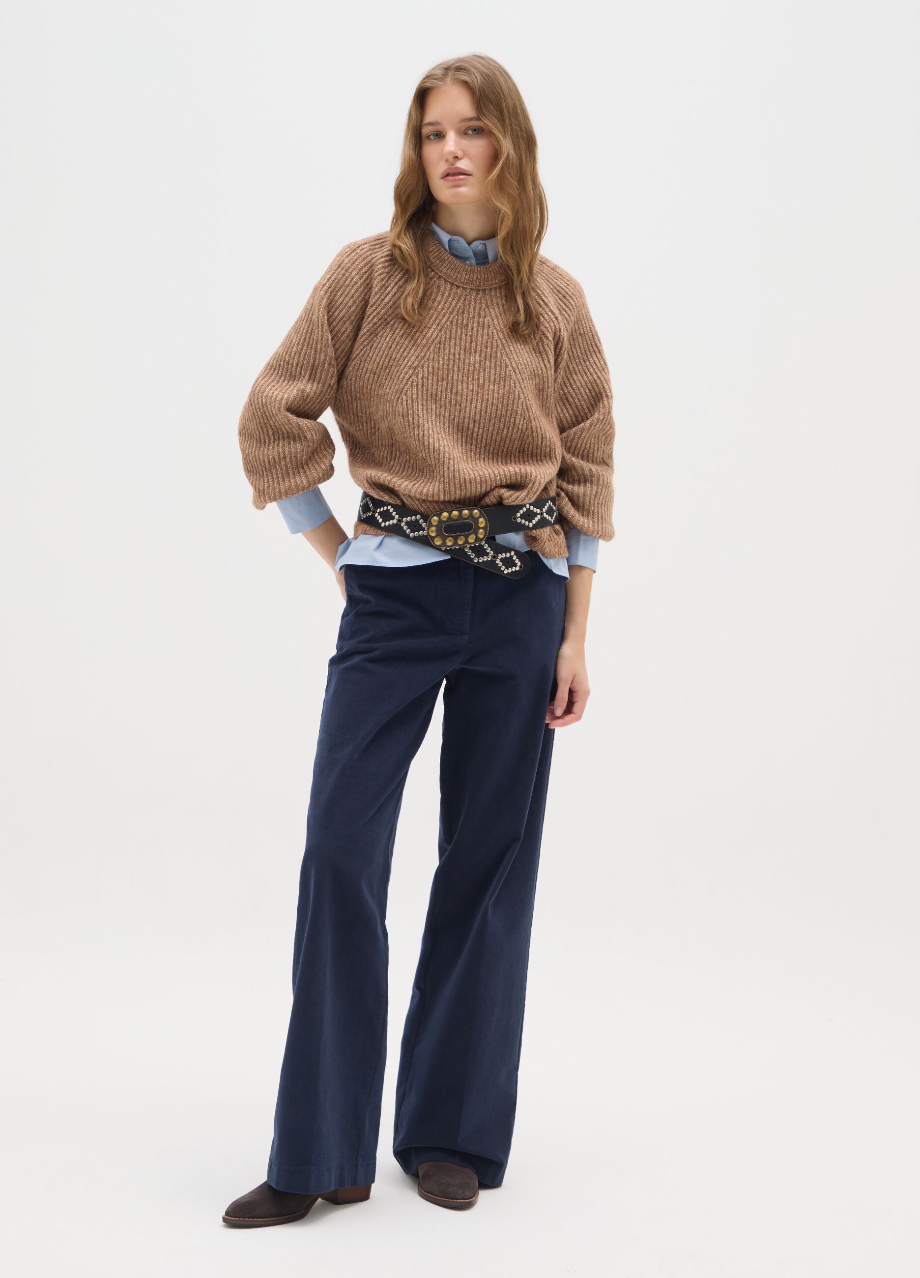Brown regular fit sweater