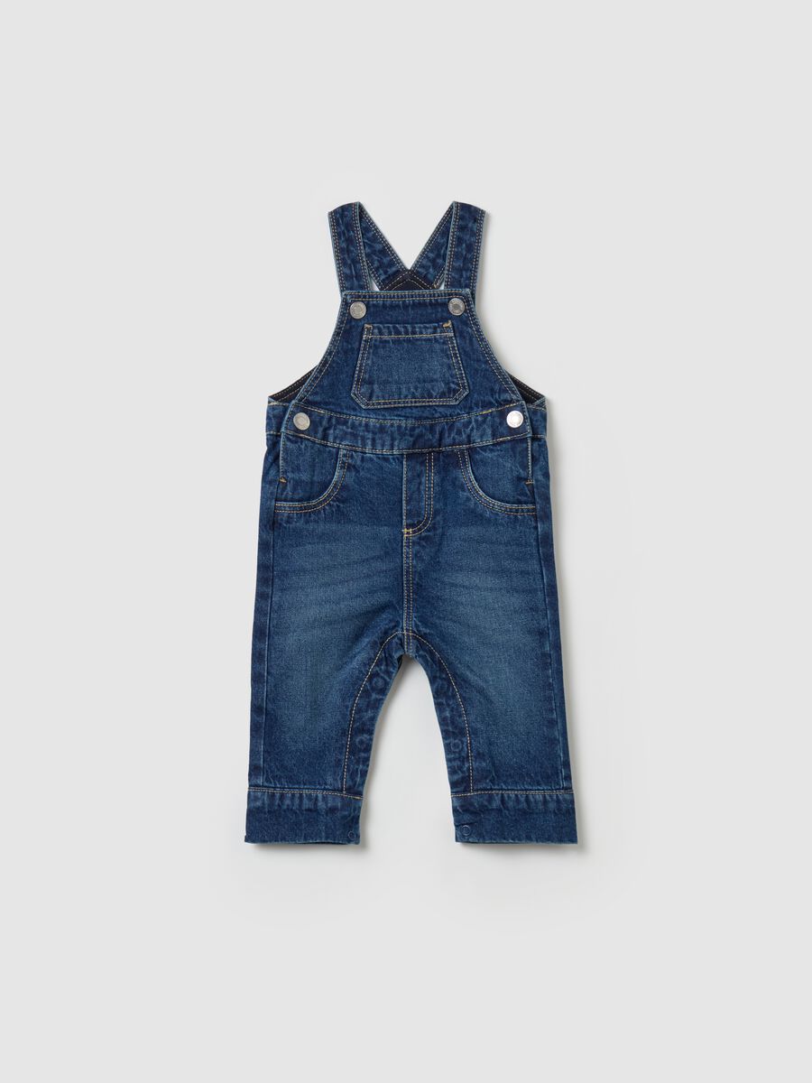Denim dungarees with pockets_0