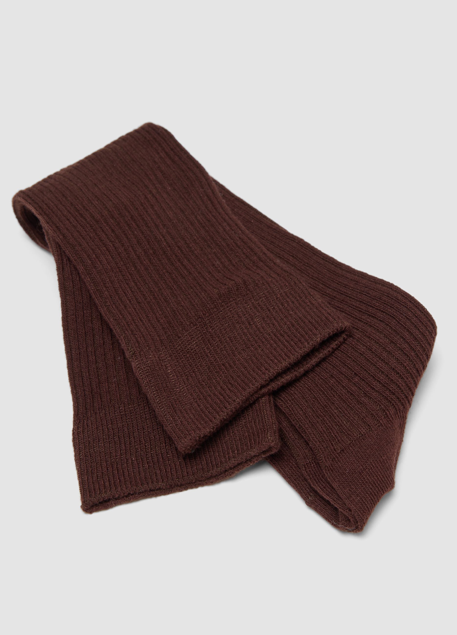 Long brown socks in organic cotton blend