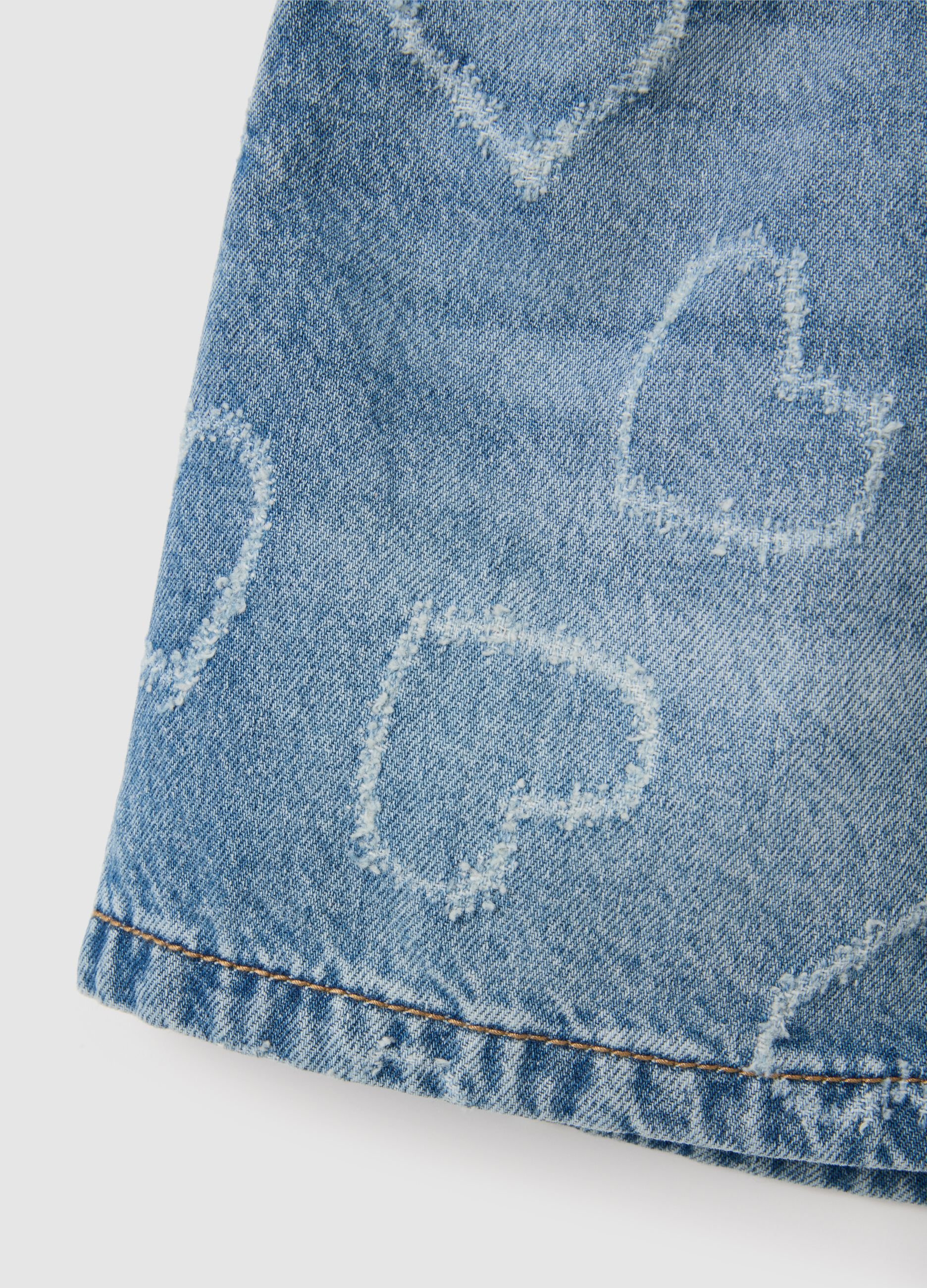 Girls' regular fit blue denim skirt