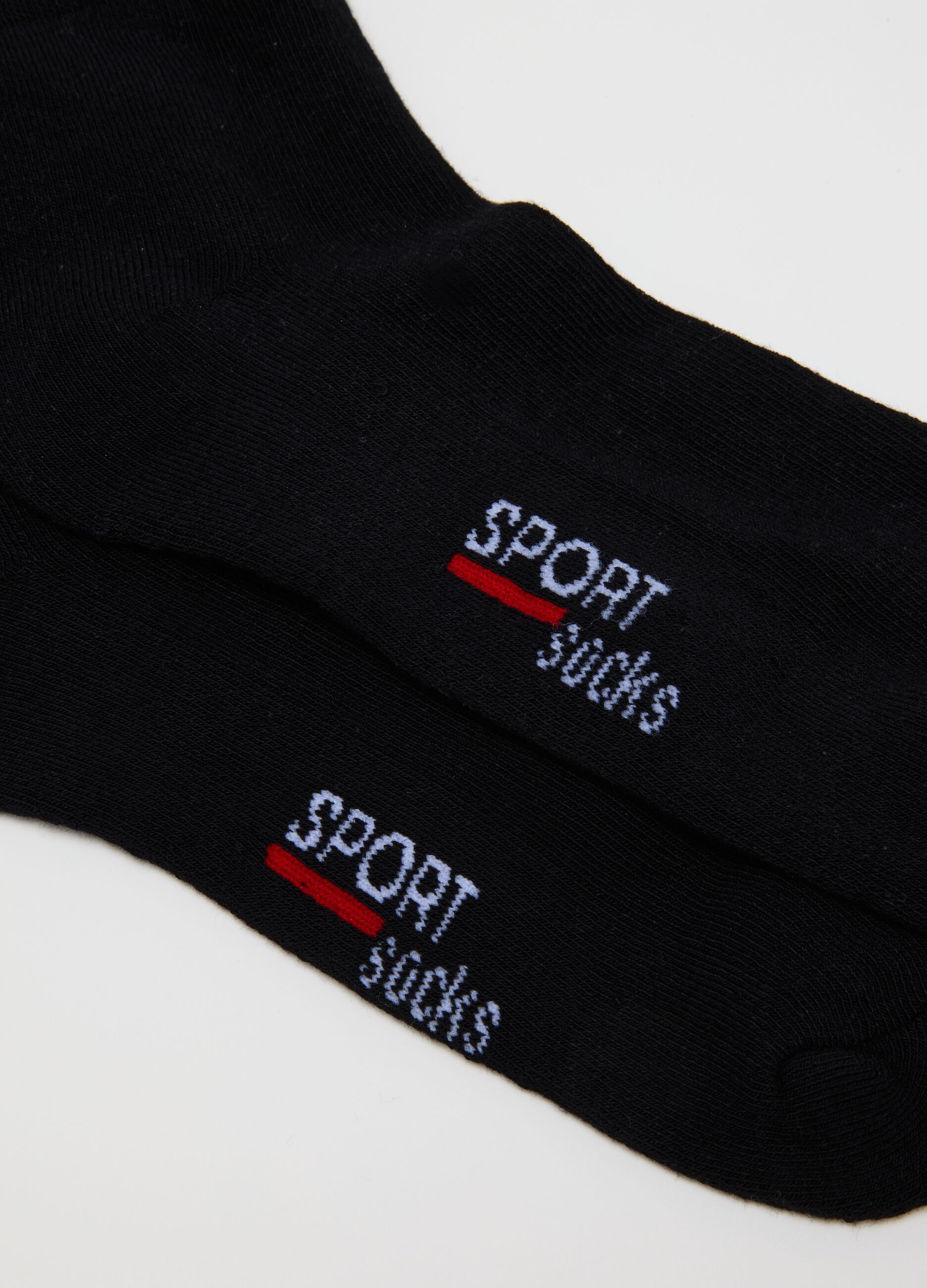 Men's black cotton short socks three-pack
