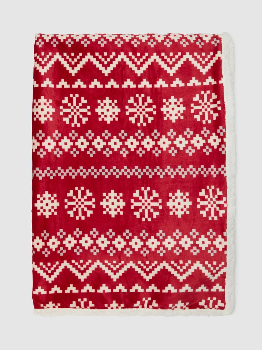 Red blanket with Christmas motif_2