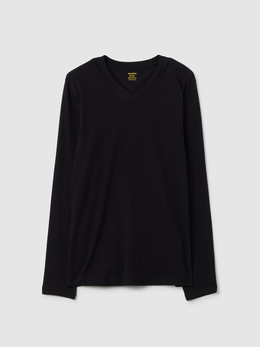 T-shirt in puro cotone nero regular fit_0
