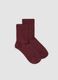 Red stretch socks with lurex threads_0