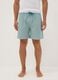 Green striped organic cotton pyjama shorts_1