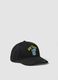 Pure Black Cotton Baseball Cap with Gin Tonic Embroidery_0
