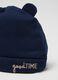 Blue baby beanie hat in stretchable cotton with ears_2