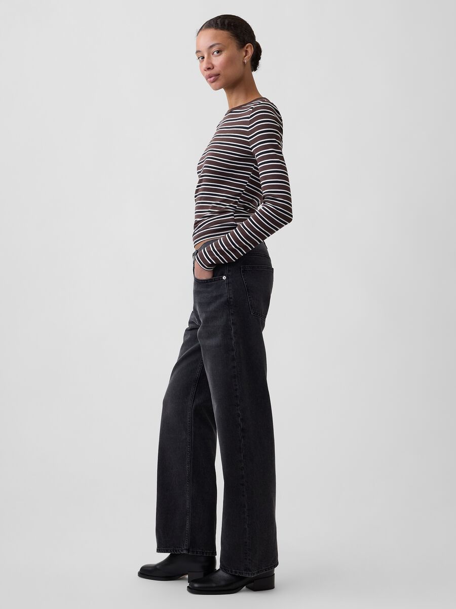 Jeans neri in puro cotone a gamba dritta over_3