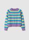 Girl's multicolour striped pure cotton pullover, regular fit_3