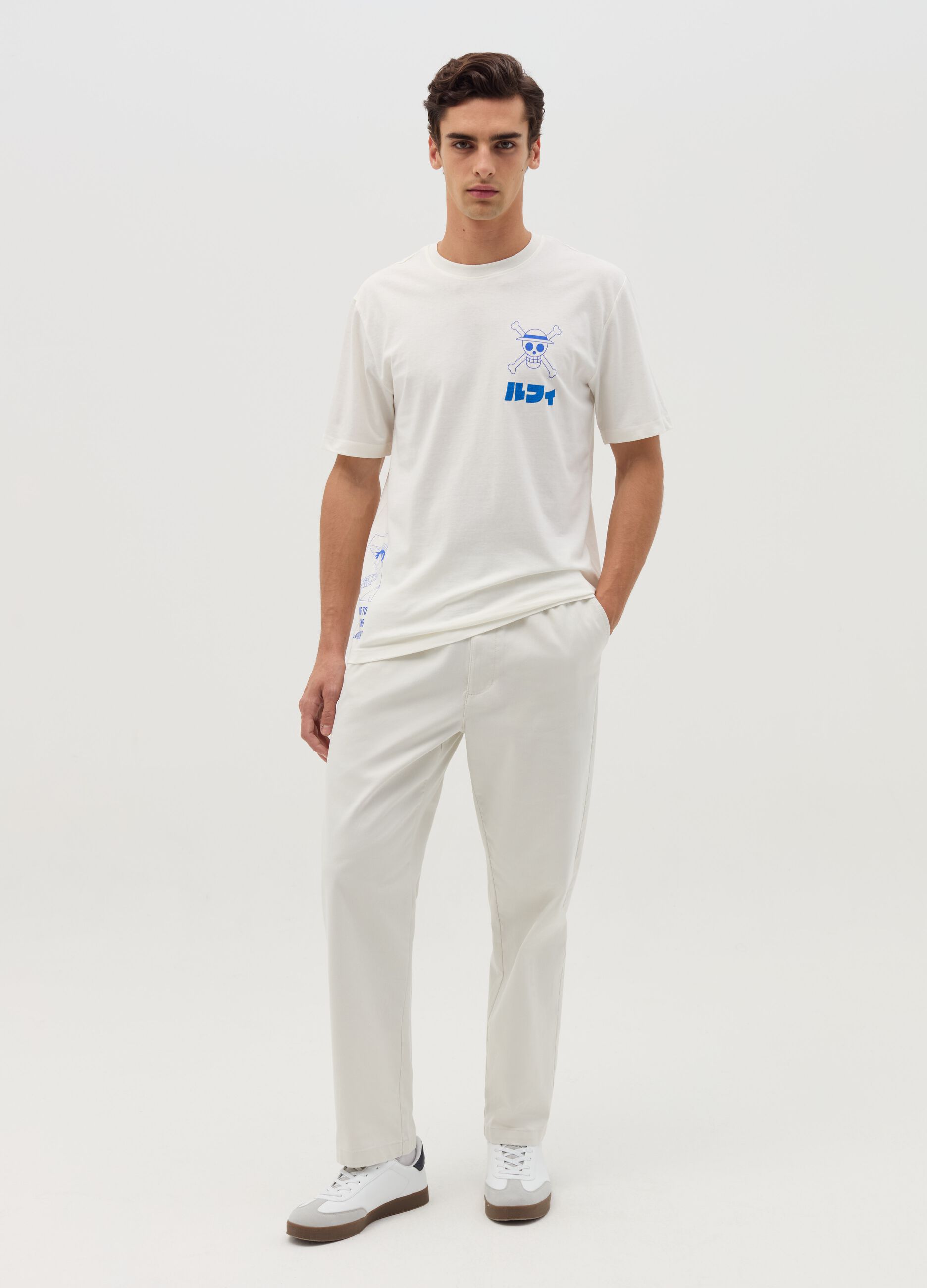 T-shirt with Monkey D. Rufy print