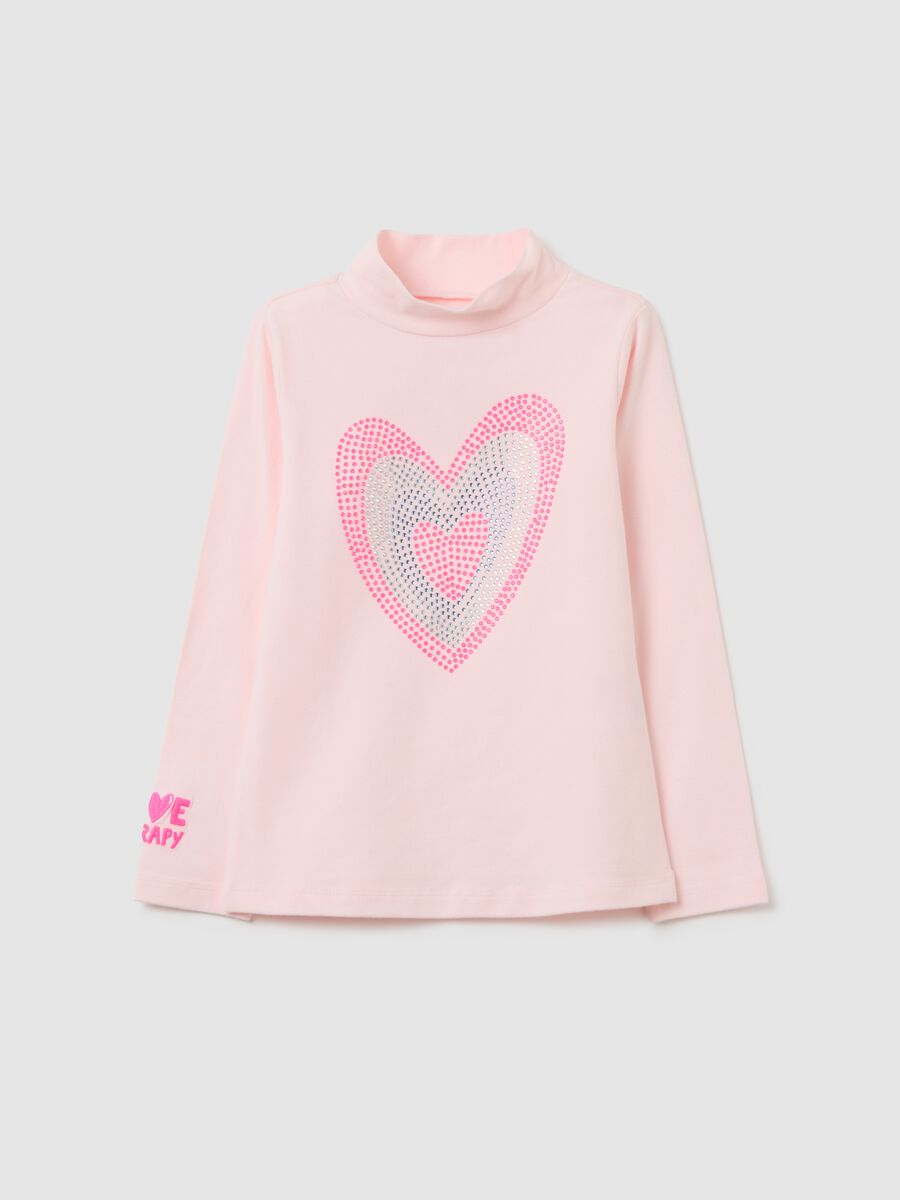 Girls' pink stretch cotton regular fit t-shirt_0