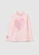Girls' pink stretch cotton regular fit t-shirt_0