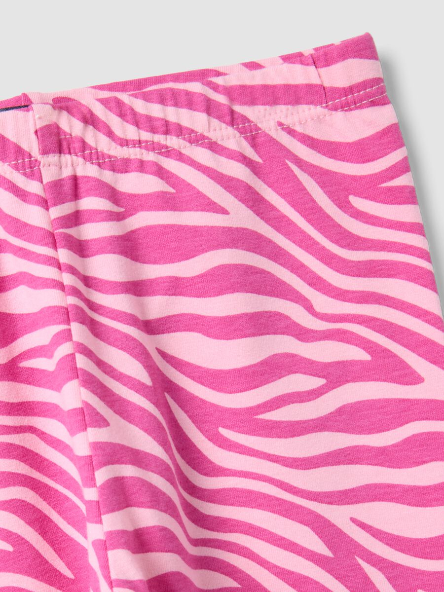 Completo rosa in puro cotone con t-shirt e leggings ciclista_3