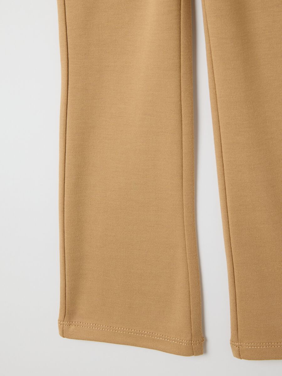 Beige Flare Leggings for Girls_3