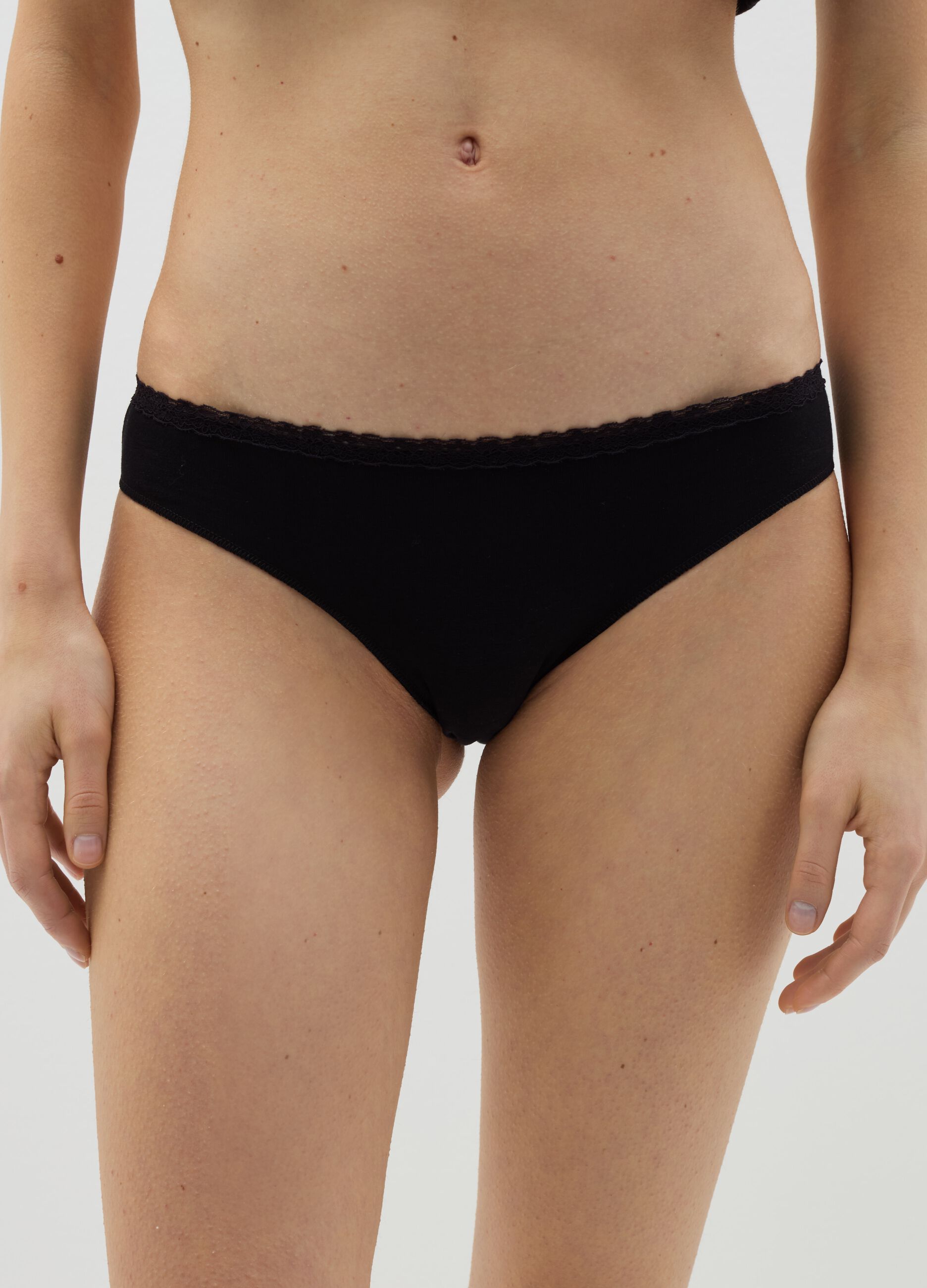 Stretch cotton printed briefs