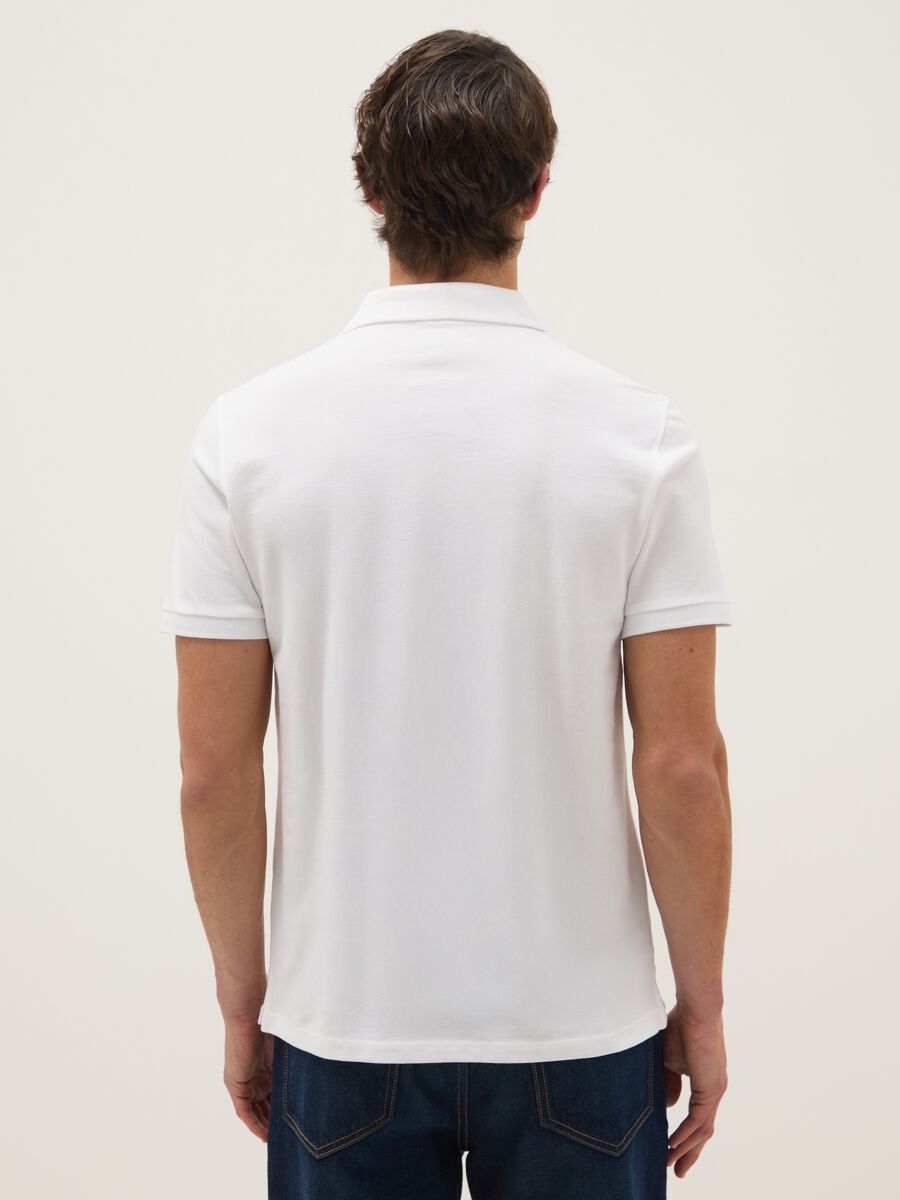 White pure cotton polo shirt regular fit_2