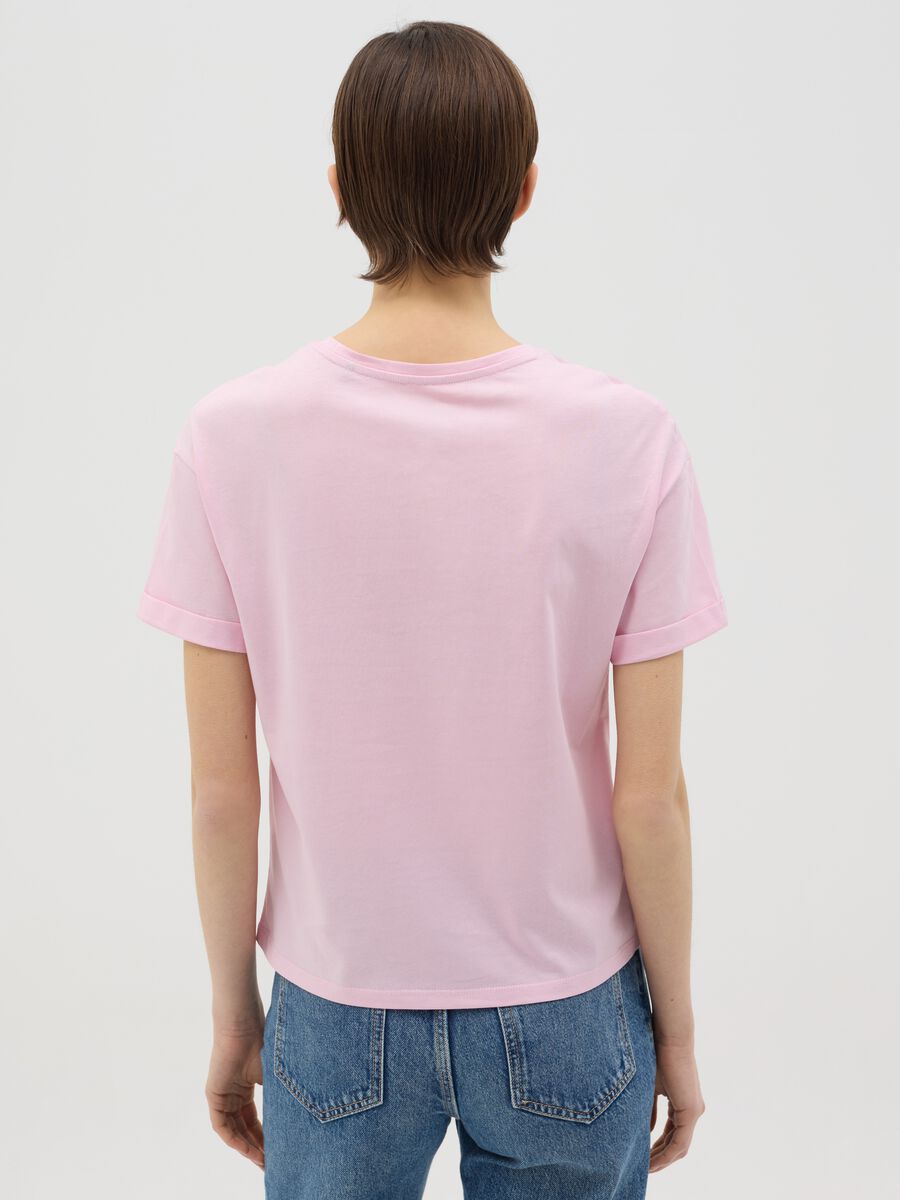 T-shirt in cotone boxy fit rosa_2