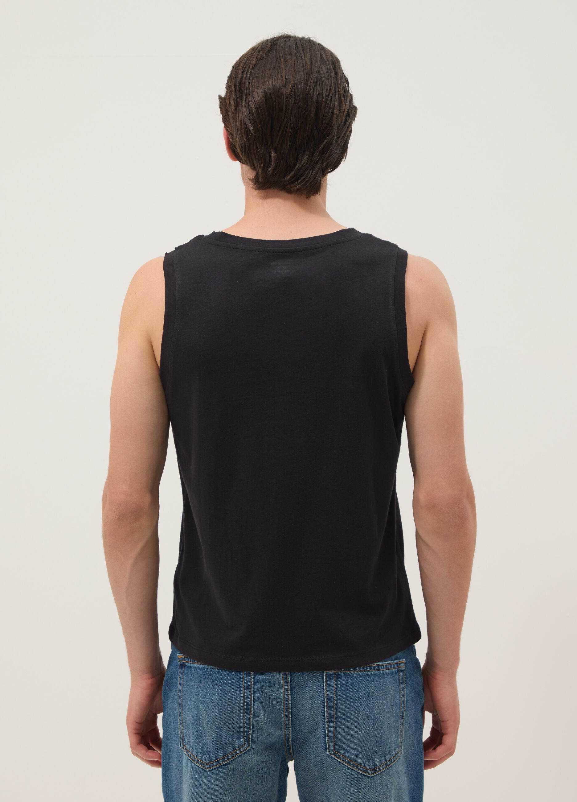 Black pure cotton vest