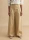 Wide leg beige stretch cotton chinos_1