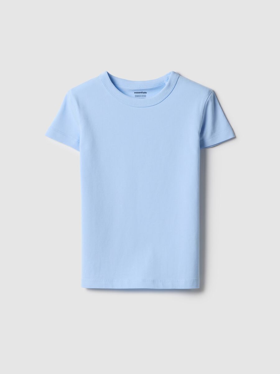 Girls' blue cotton blend t-shirt regular fit_3