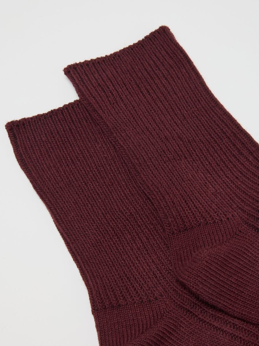 Pink long socks in stretchy cotton blend_2