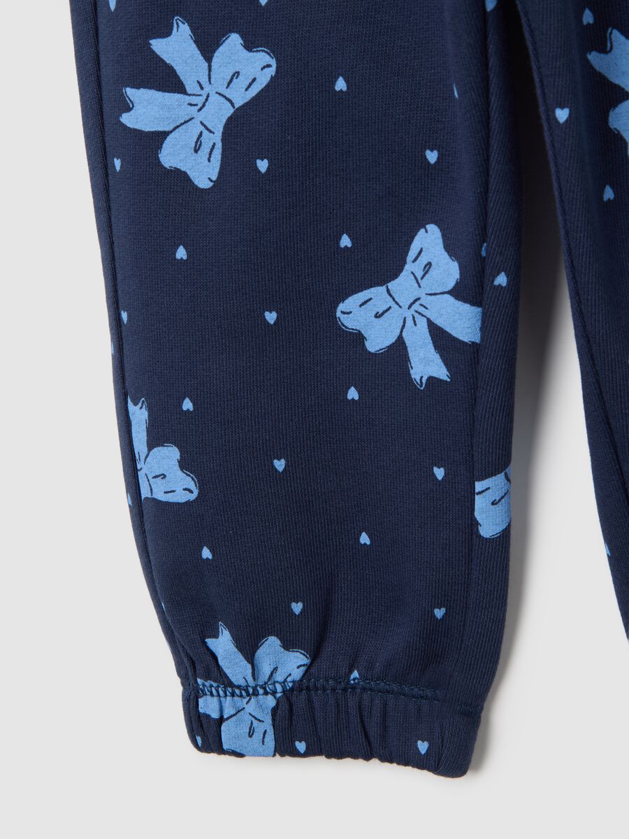 Blue pure cotton girl's trousers with regular fit_2