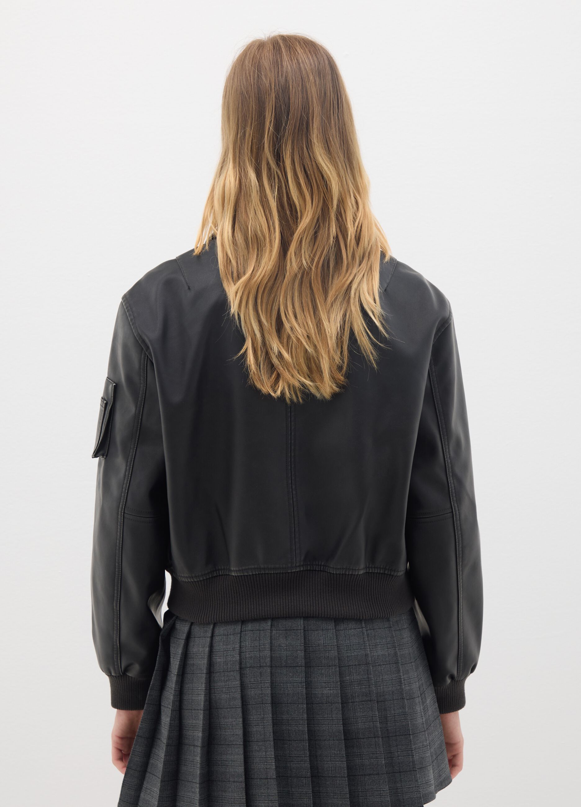 Black Slim Fit Bomber Jacket