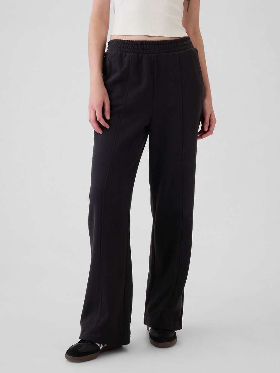 Straight-fit jogger trousers with raised stitching_1