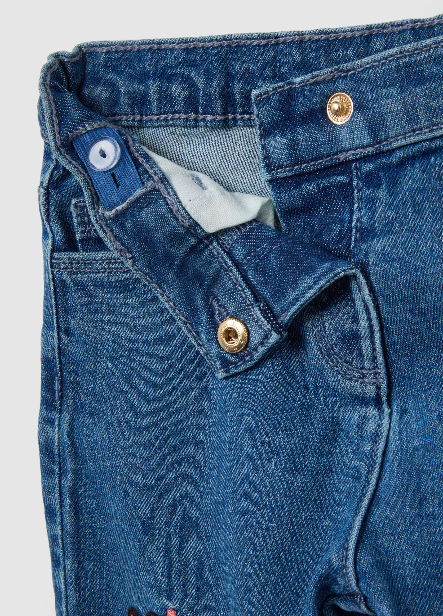 Stretch Denim Trousers with Minnie