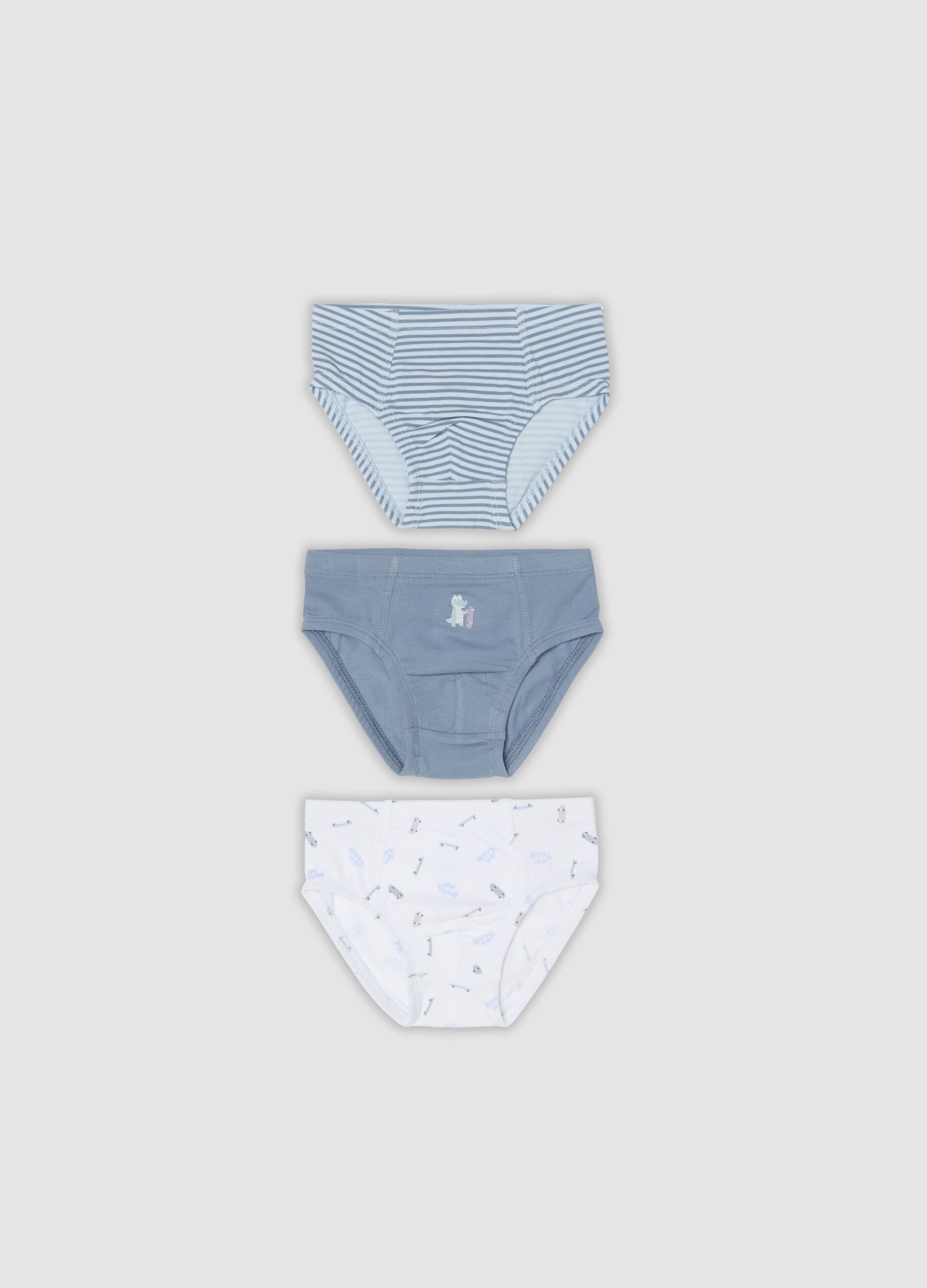 Tripack di slip multicolor in cotone jersey organico