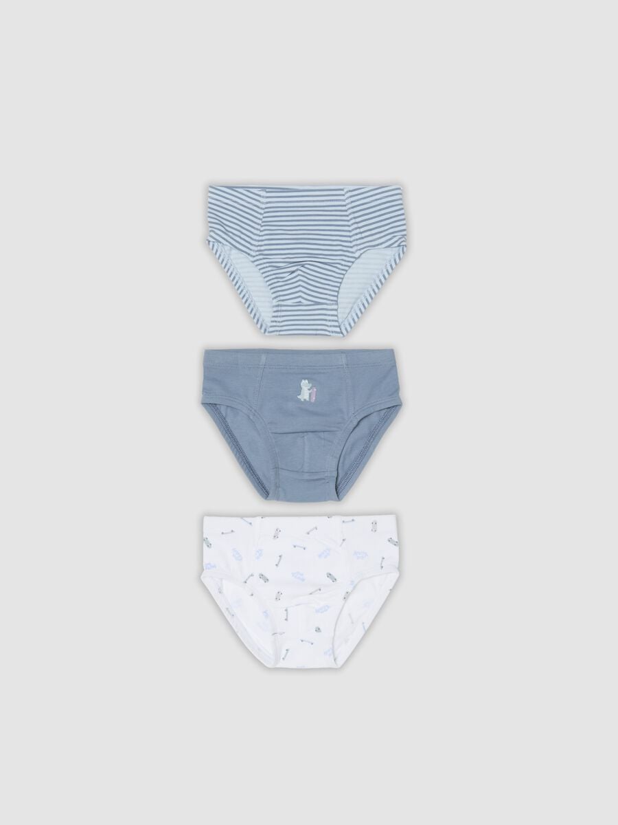 Tripack di slip multicolor in cotone jersey organico_0