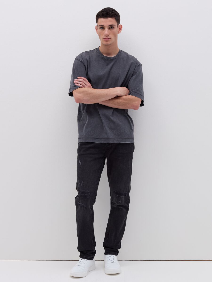 T-shirt in cotone con scollo rotondo_1